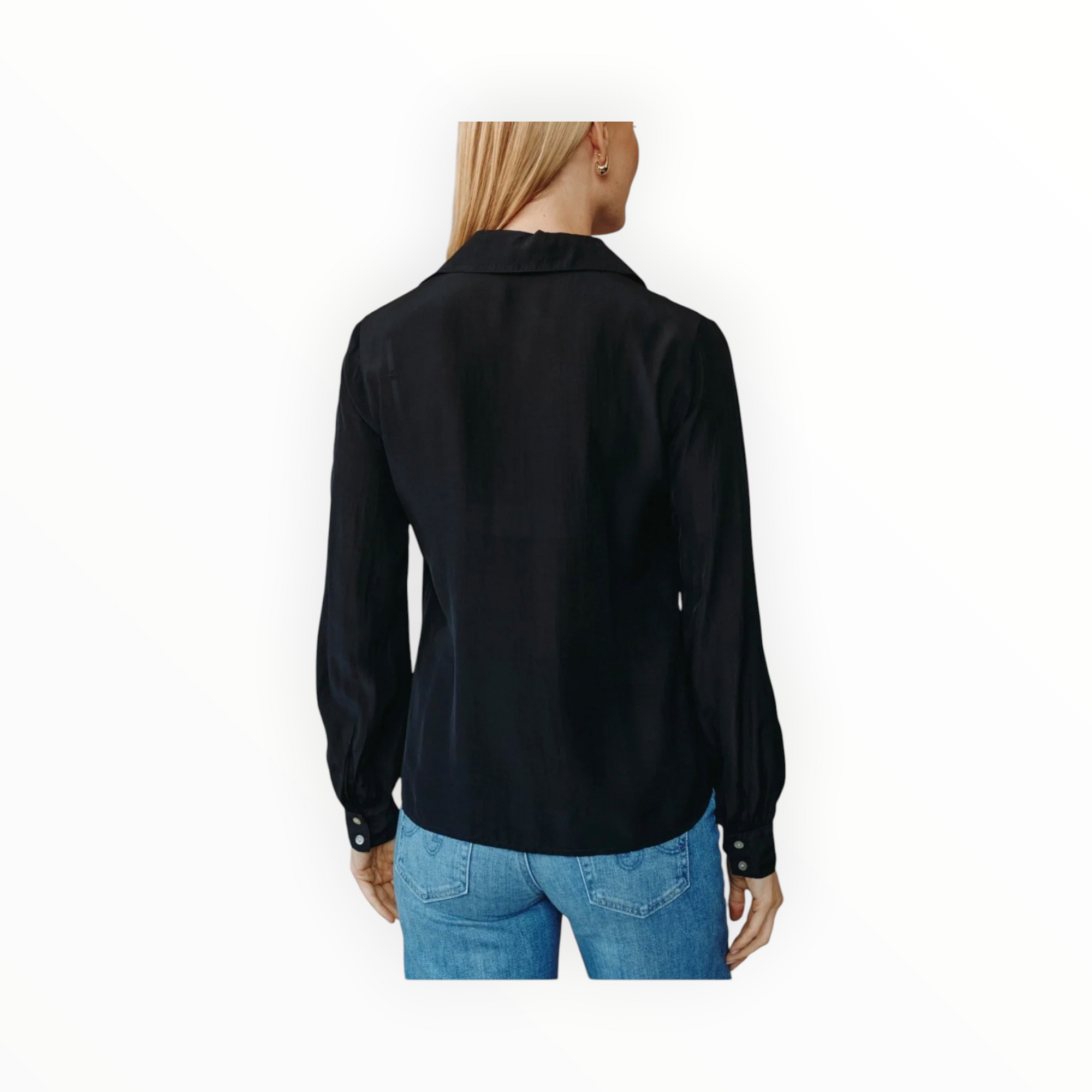 Bella Dahl Ruffle Front Shirt - Black