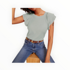 Nation Ltd Florry Ruffled Raglan Tank - Laurel
