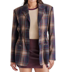 Steve Madden The Frida Blazer - Navy Plaid