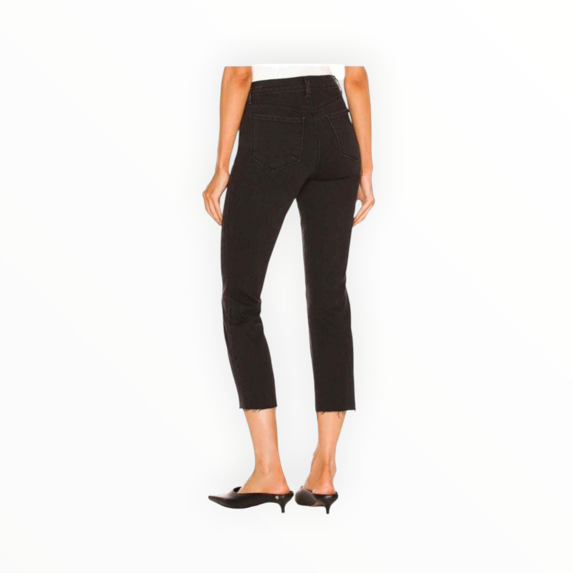 L'Agence Sada High-Rise Cropped Slim Jean - Washed Black