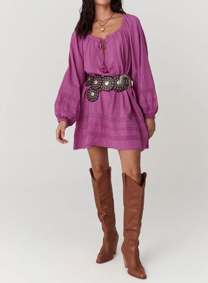 SPELL Serendipity Lace Tunic Dress - Orchid
