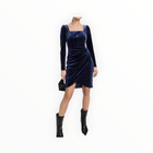 Shoshanna Soho Stretch Velvet Dress - Indigo