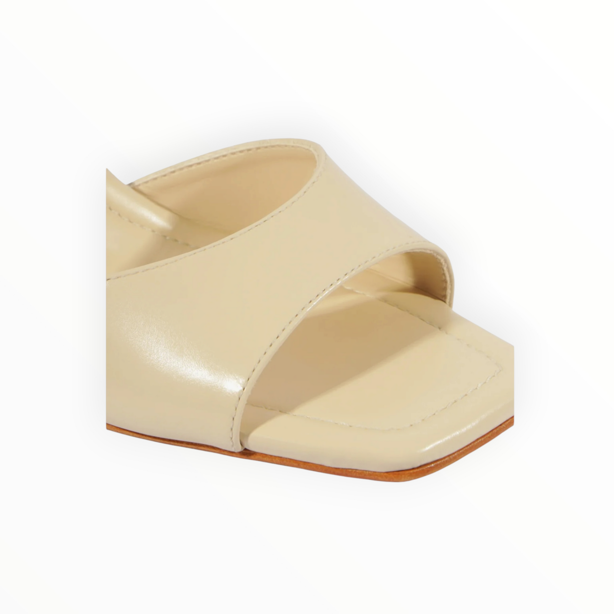 Schutz Leena Bamboo Leather Sandal - Eggshell