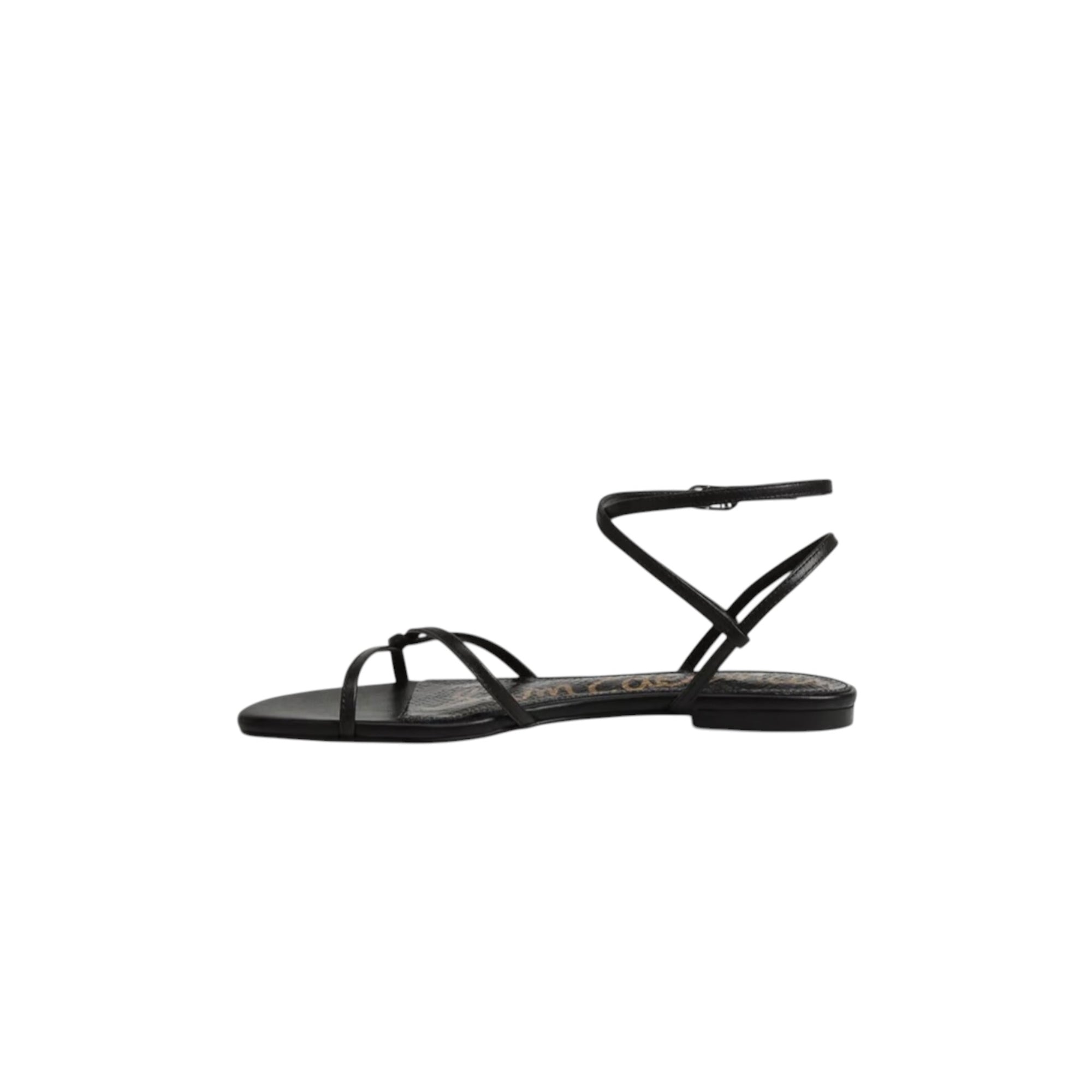 Sam Edelman Ellina Strappy Flat Sandal - Black Leather