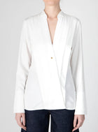 Derek Lam 10 Crosby Tiffany Pleat Front Shirt - Blanc