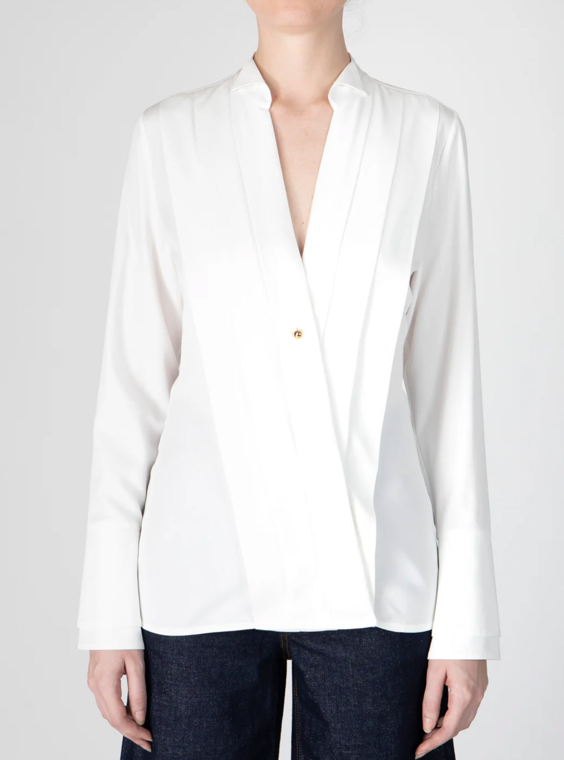 Derek Lam 10 Crosby Tiffany Pleat Front Shirt - Blanc