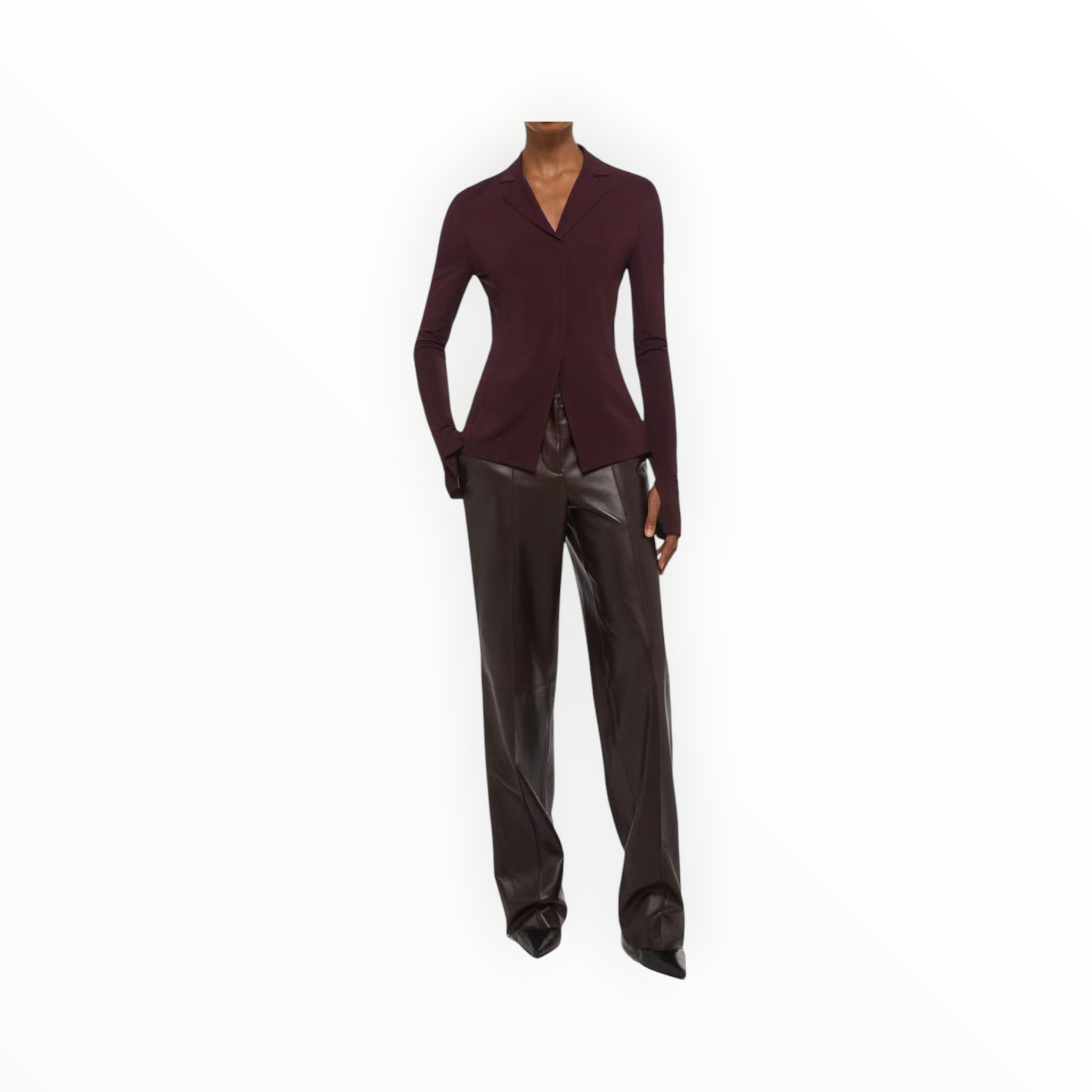 Helmut Lang Blazer Top - Mahogany
