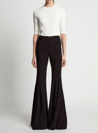 Proenza Schouler Viscose Suiting Wide Leg Pants - Black