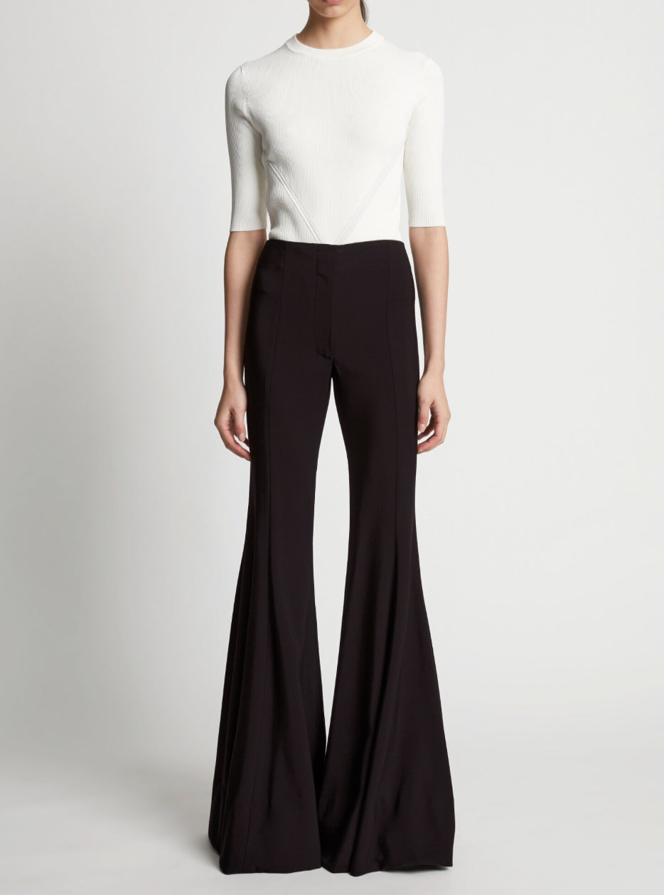 Proenza Schouler Viscose Suiting Wide Leg Pants - Black