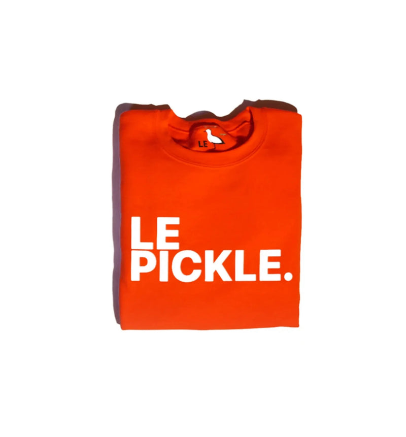 LE SURF CLUB Le Pickle Iconic Crew Sweatshirt - Orange/White
