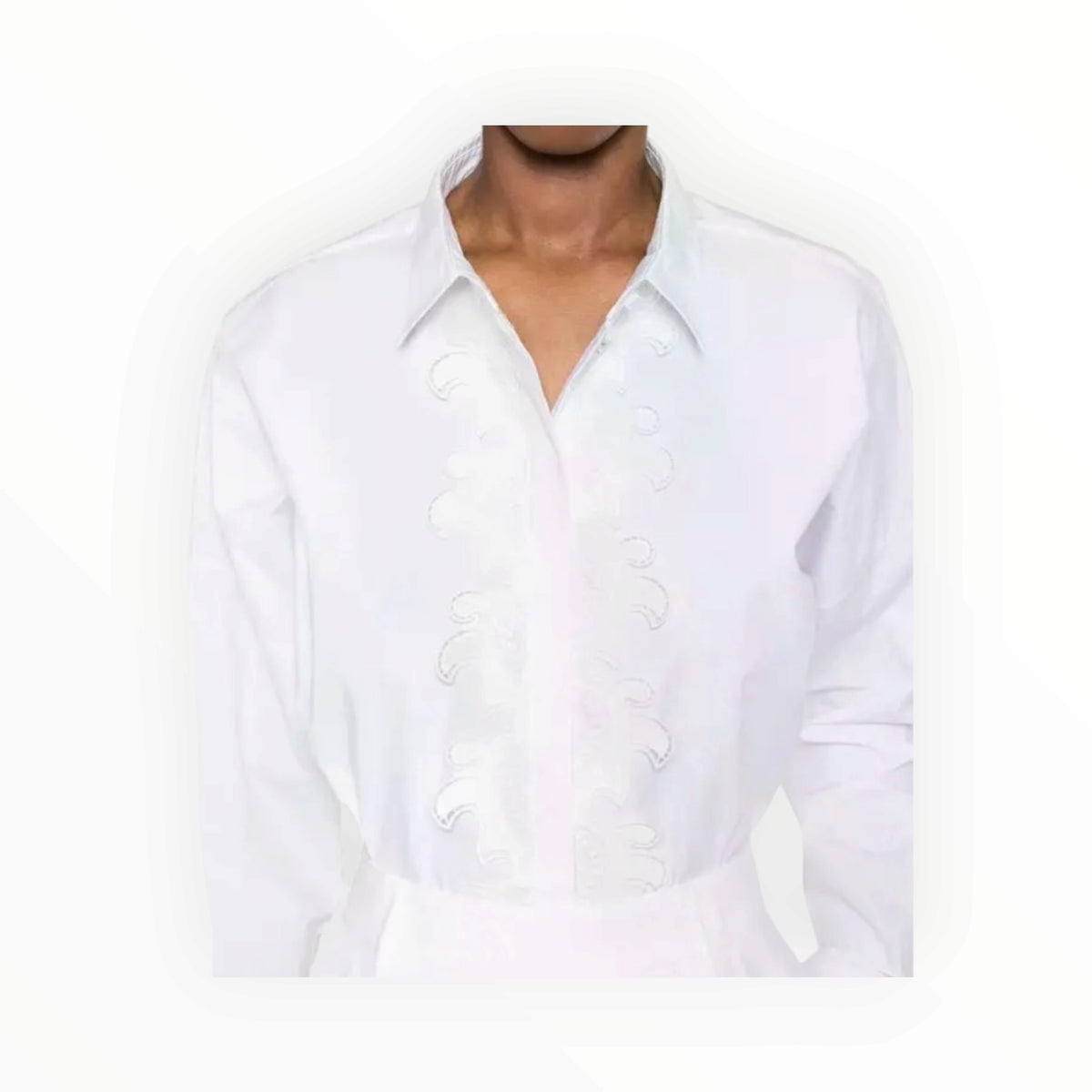 Dorothee Schumacher Poplin Power Blouse W/Lace Detail - White