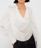 SIMKHAI Symone Cowl Neck Top - Ivory