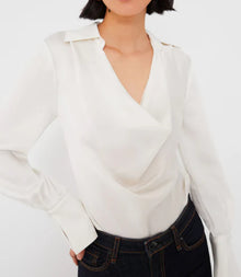 SIMKHAI Symone Cowl Neck Top - Ivory