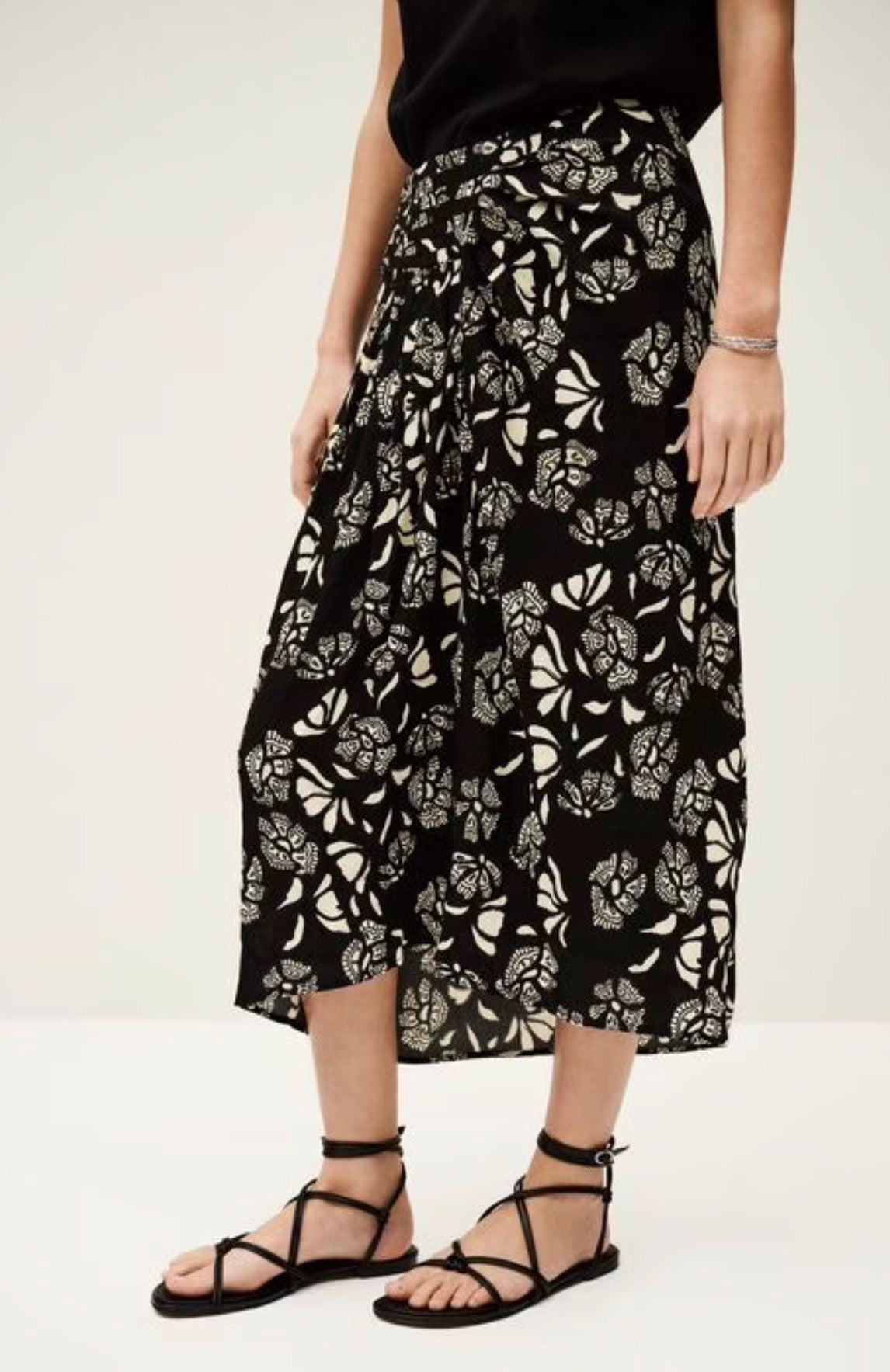 ba&sh Annie Flowing Midi Skirt - Black