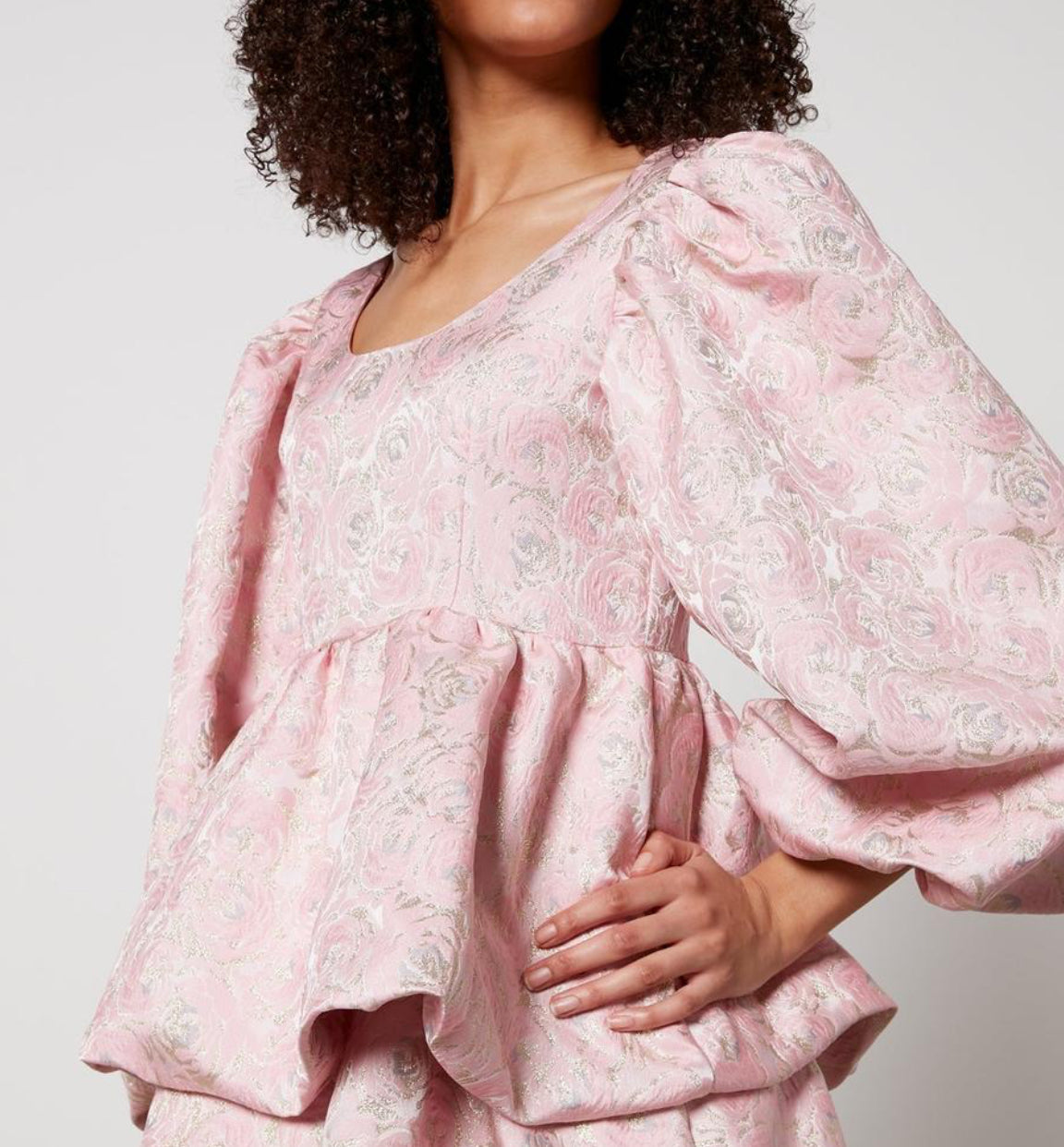 Sister Jane Watercolour Jacquard Mini Dress - Cherry Blossom Pink