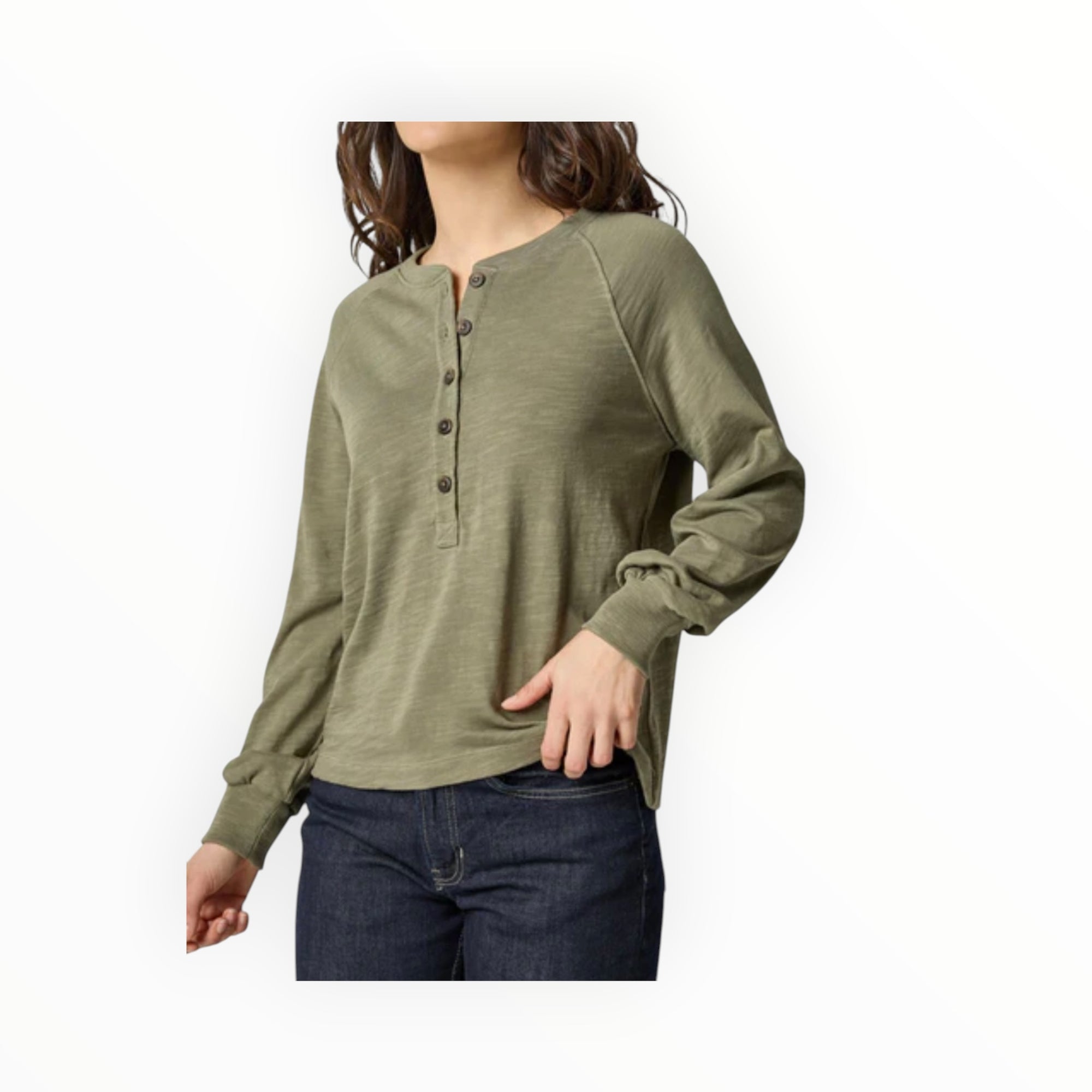 LILLA|P Full Sleeve Henley - Matcha