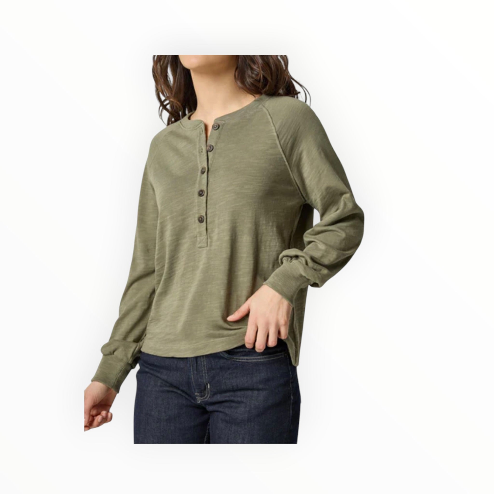 LILLA|P Full Sleeve Henley - Matcha