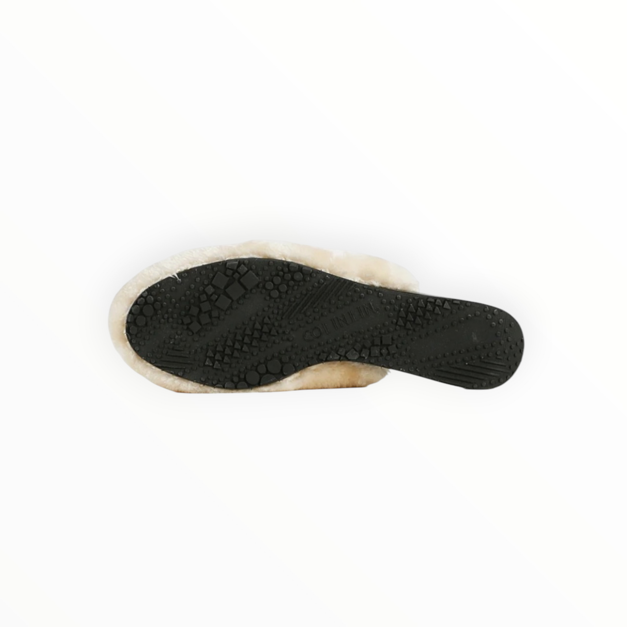 All Black Fun Fur Slipper - Beige