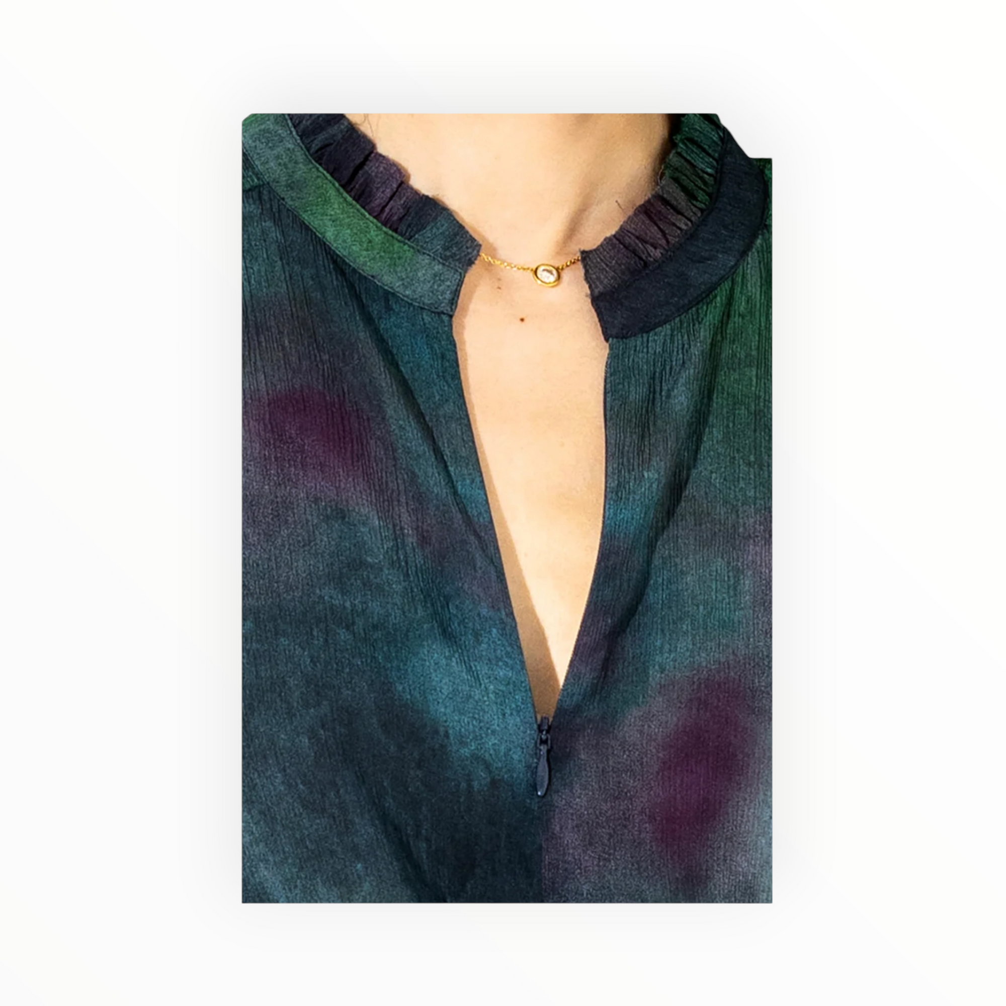 go> BY GOSILK Go Soft Spoken Blouse - Coastal Lagoon