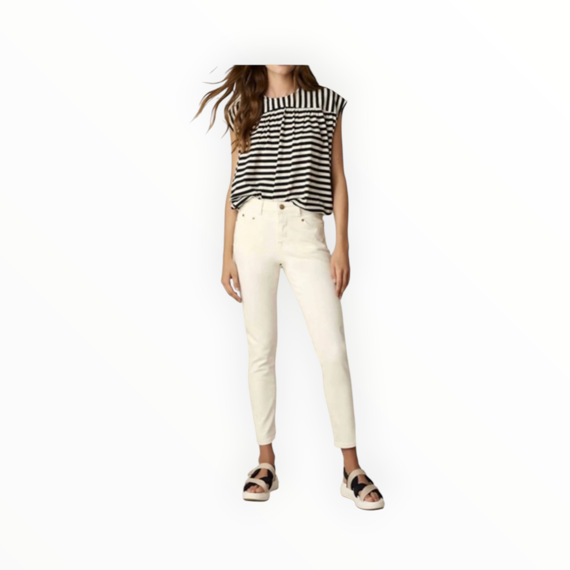 Summum Rippled Top - Black/White Stripe