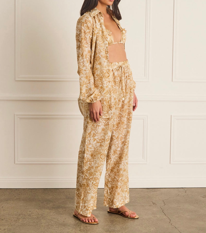 AQUA BLÚ Luminary Resort Pant - Gold