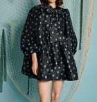 Sister Jane Paddle Jacquard Mini Dress - Black
