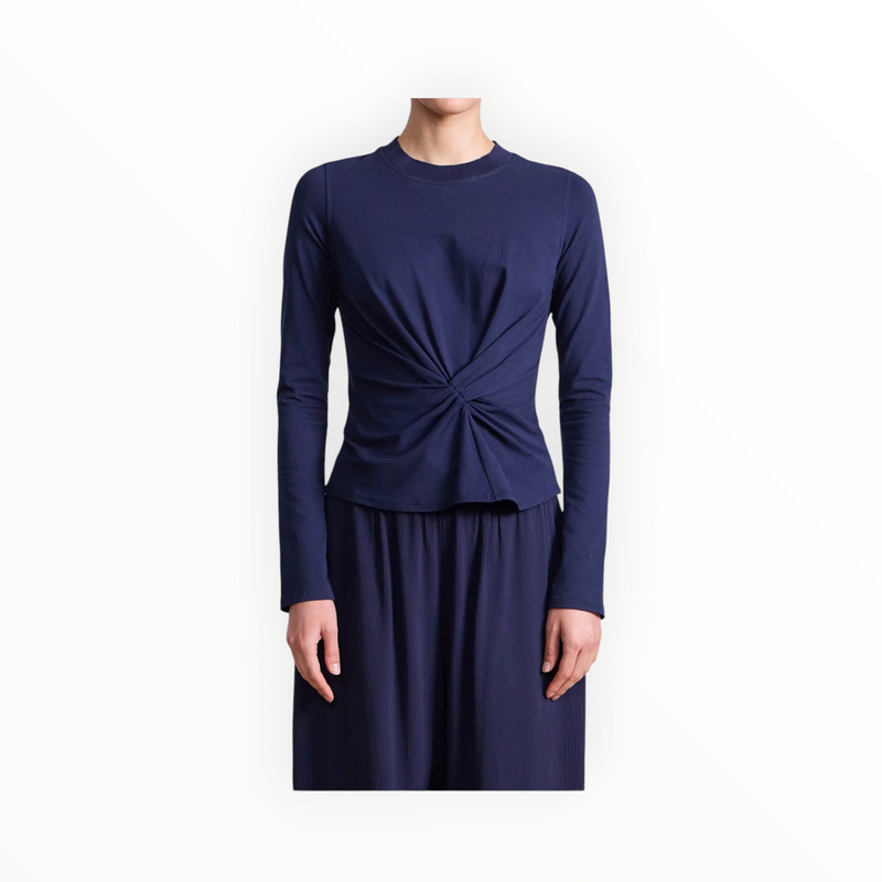 Apiece Apart Long Sleeve Volta Top - Navy