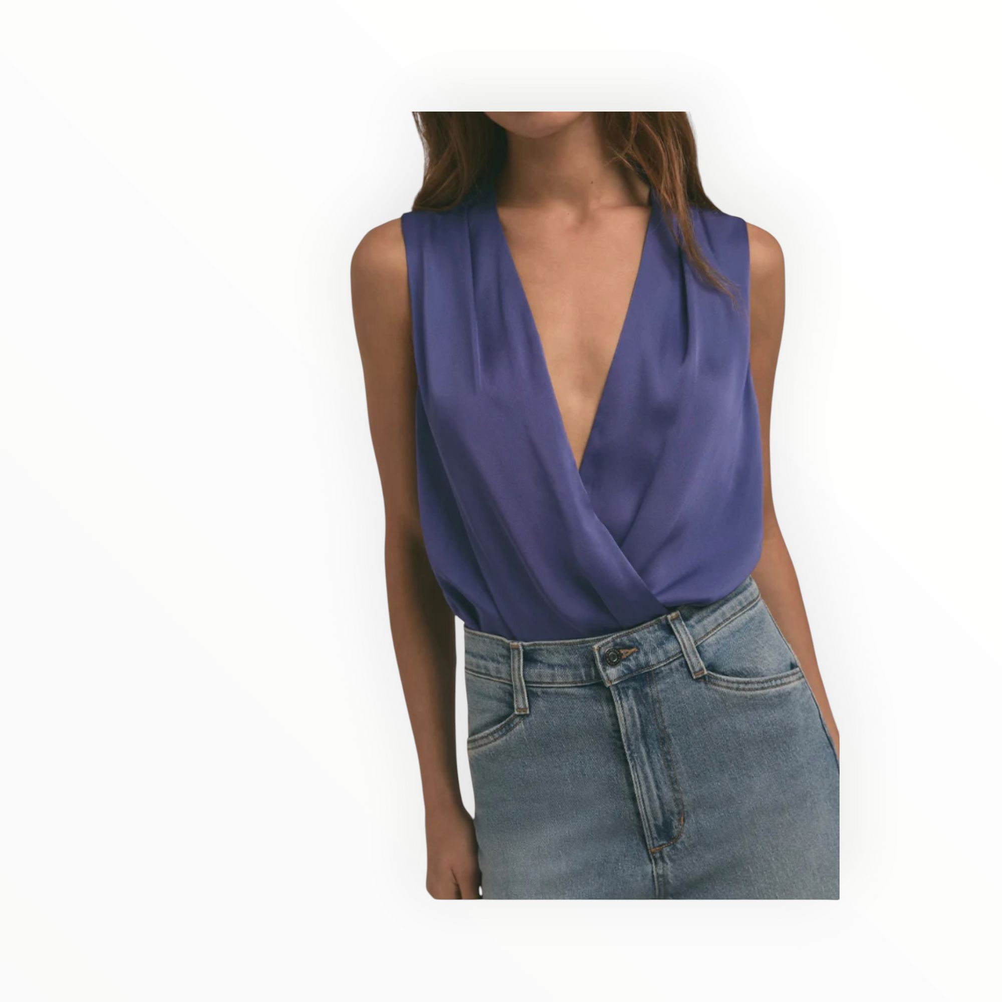 Favorite Daughter The Sleeveless Date Blouse - Venetian Blue