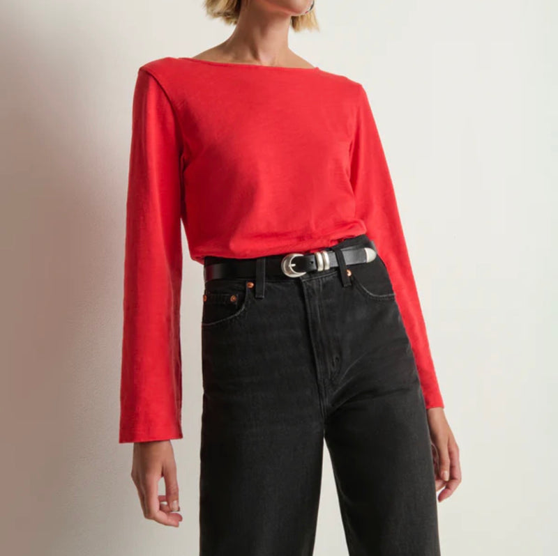 Nation Ltd Tavin Tie Back Top - Poinsettia