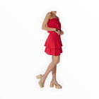 bobi Short Ruffle Skirt - Chili