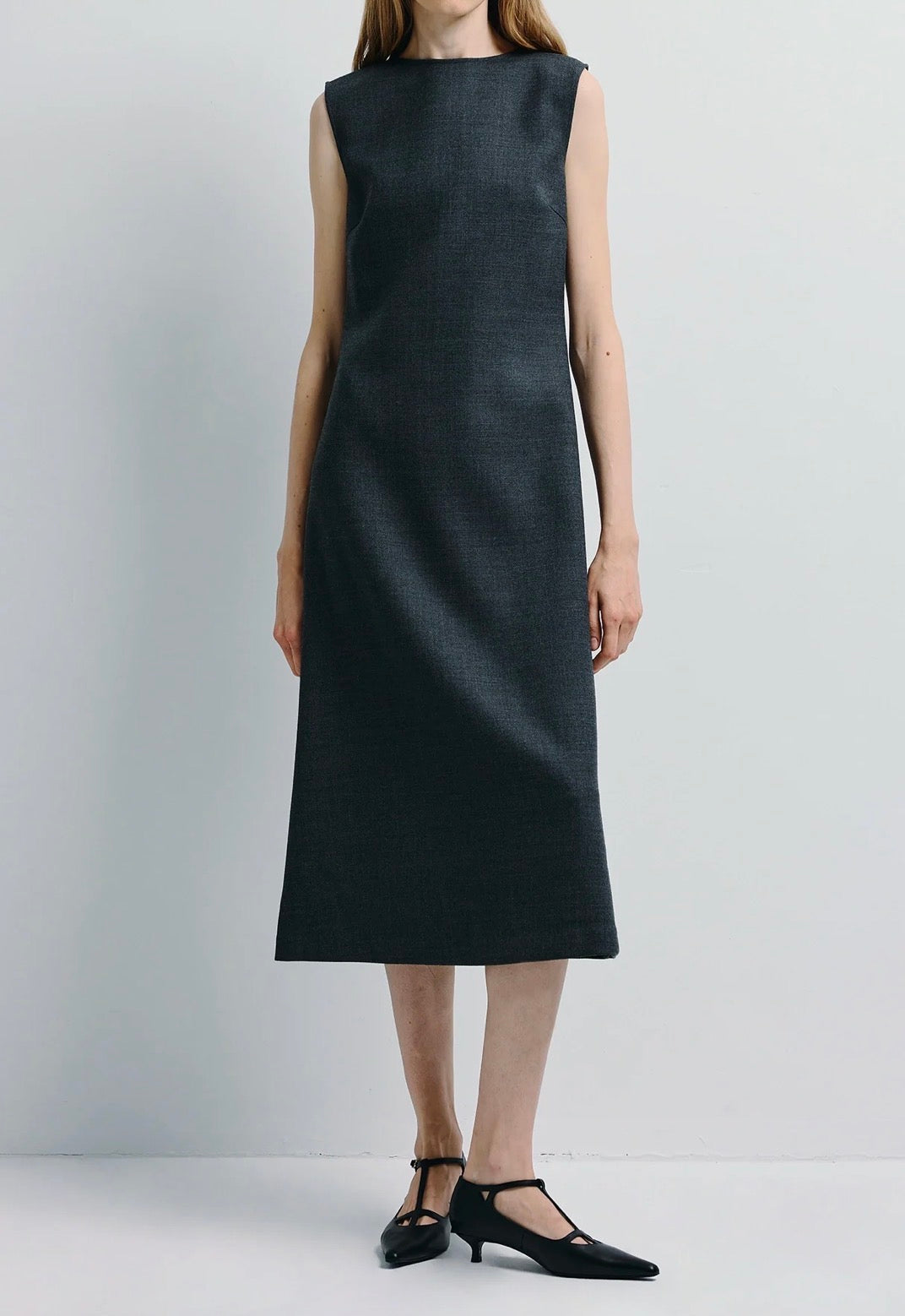 Rue Sophie Roze A-line Midi Dress - Charcoal Grey