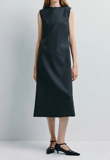 Rue Sophie Roze A-line Midi Dress - Charcoal Grey