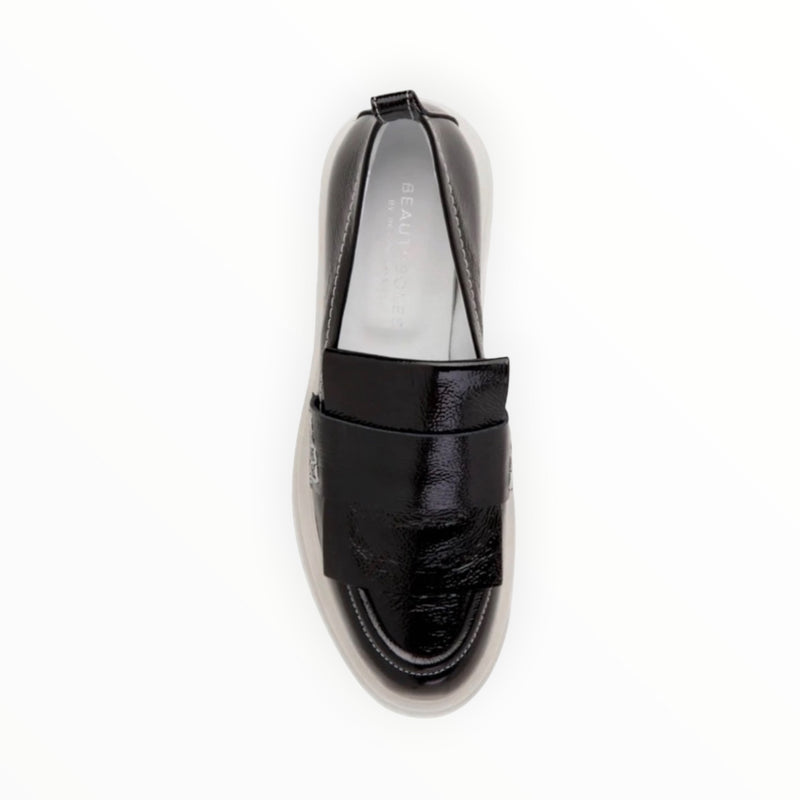 Beautiisoles Frederica Patent Leather Loafer - Black
