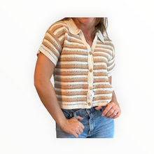 Red Haute Cropped Camp Shirt - Sand