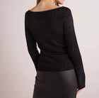 Bella Dahl Boatneck Long Sleeve Sweater - Black/Metallic