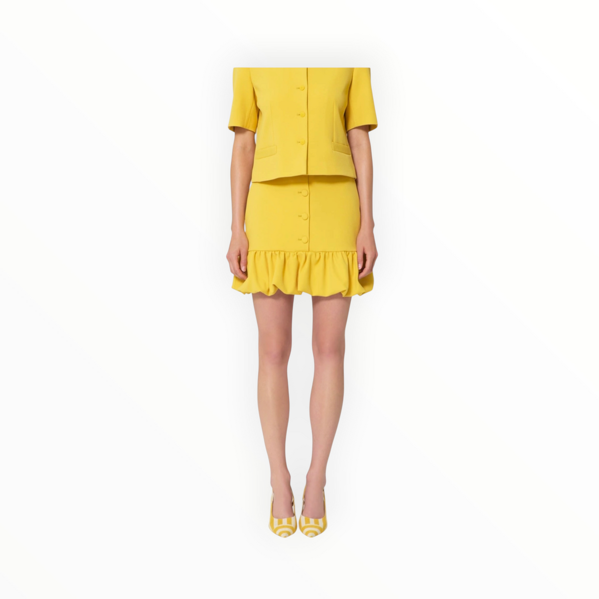 Tara Jarmon Josie in a Frothy Crepe Skirt - Yellow
