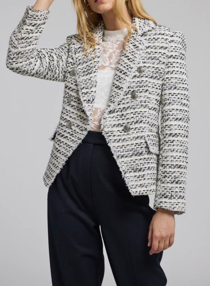 Generation Love Eliza Tweed Blazer - White/Black