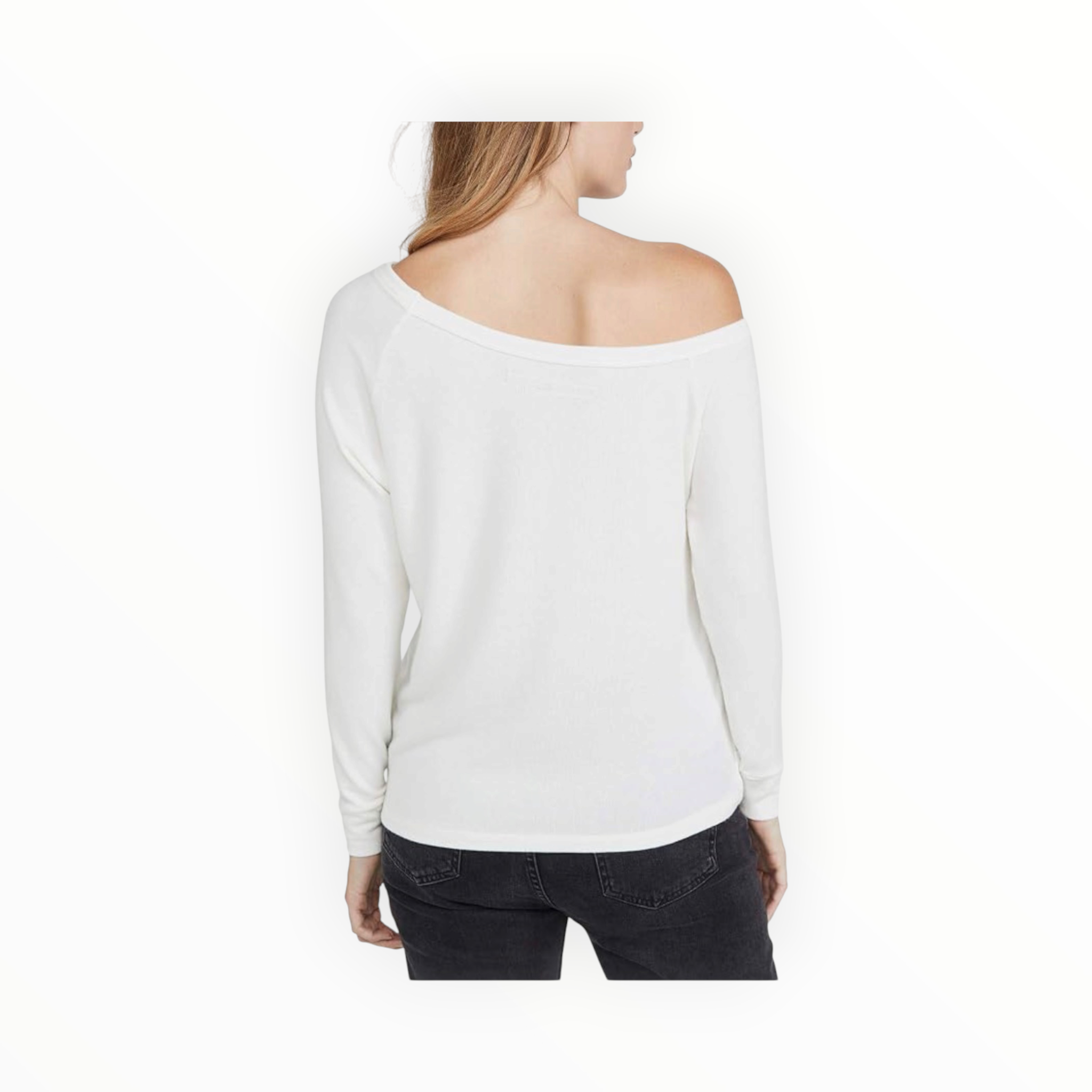 Enza Costa Peached Jersey Easy Off Shoulder Top - Off White