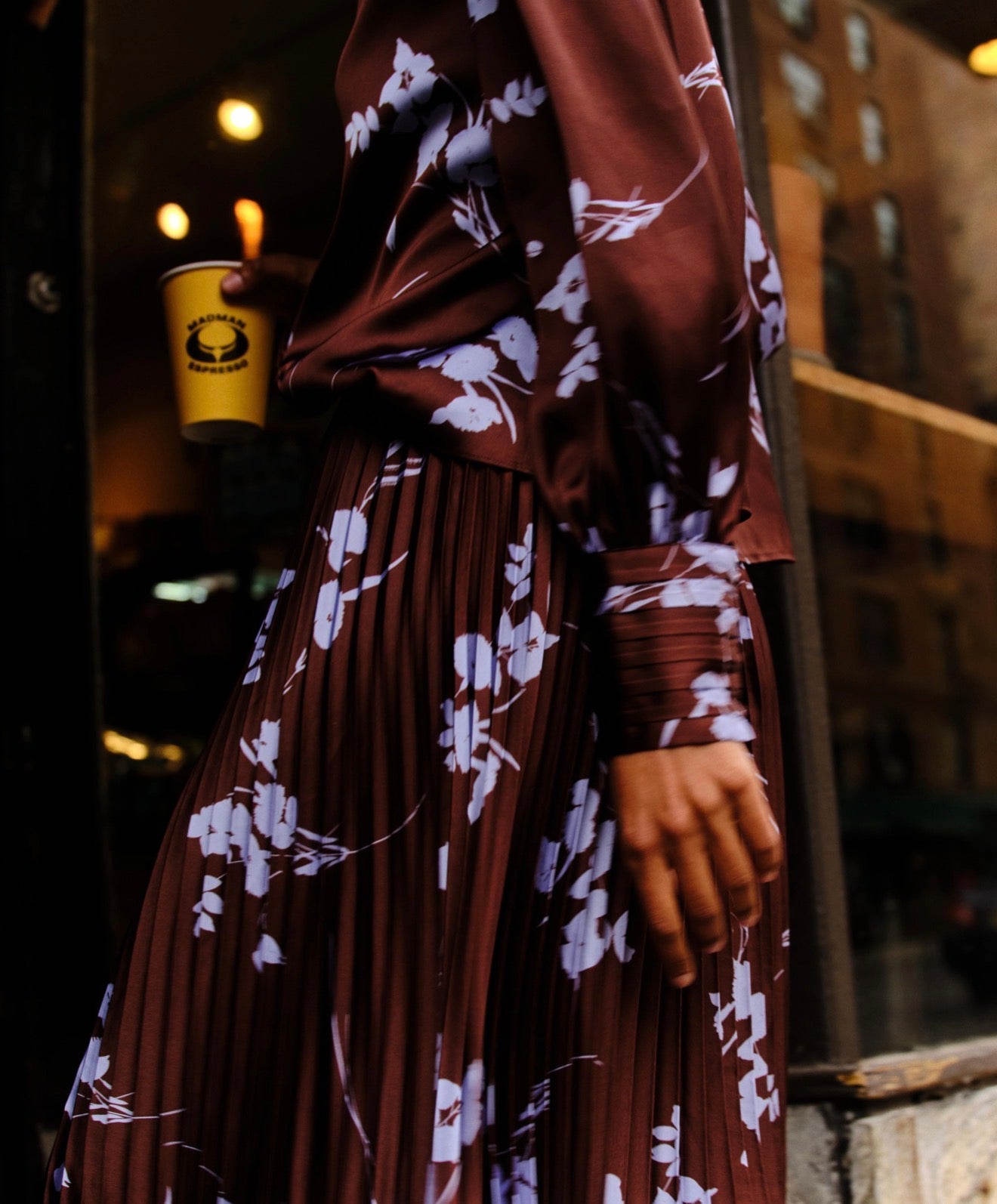 Cartolina Claudia Skirt - Upstate Floral In Espresso