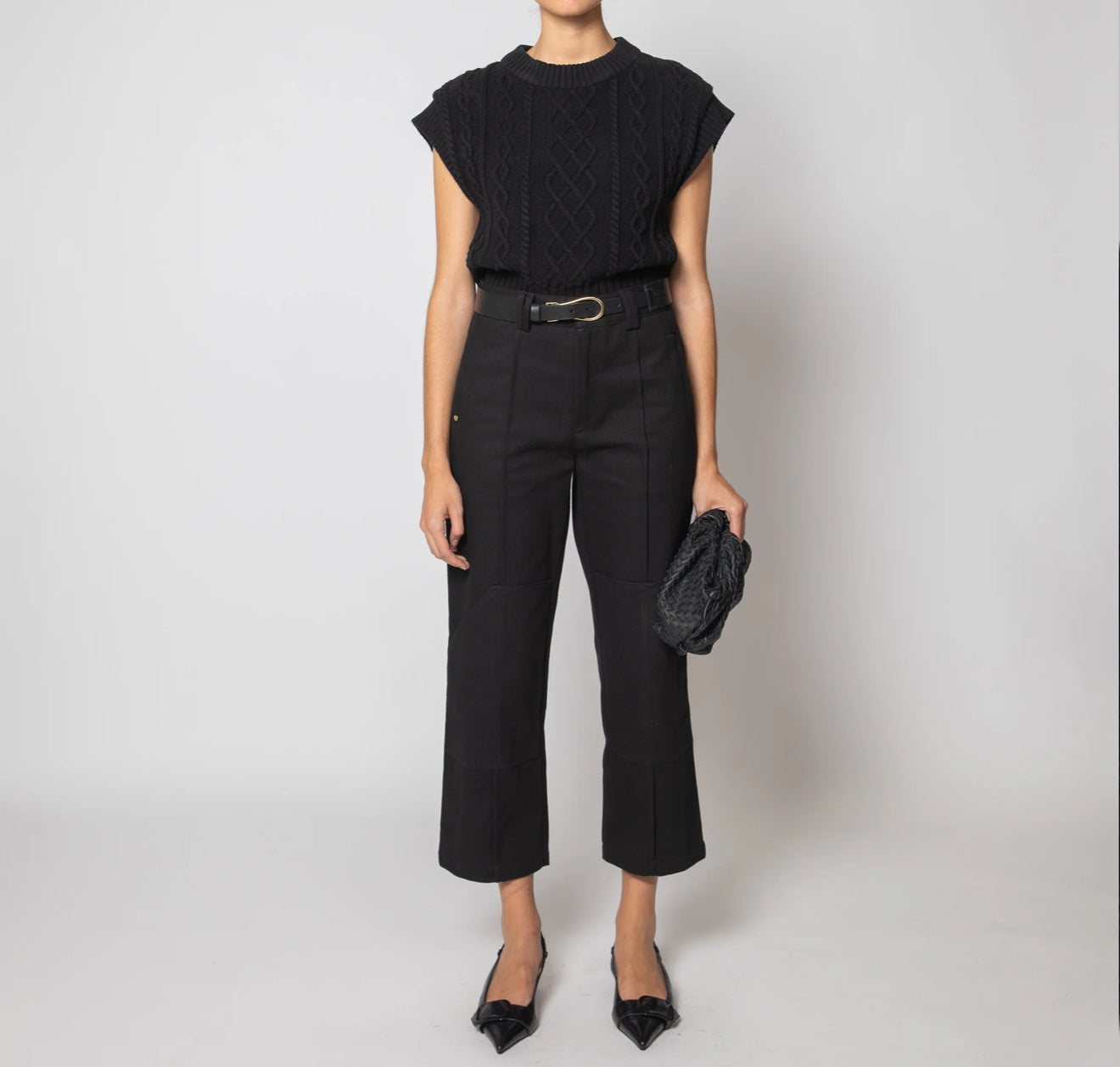 Cleobella Gigi Cropped Sweater Vest - Black