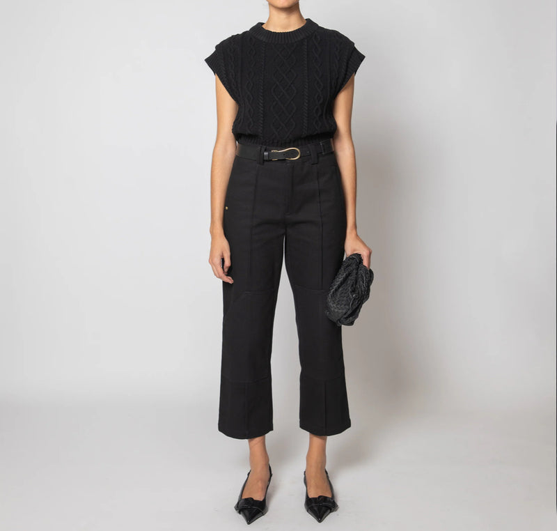 Cleobella Gigi Cropped Sweater Vest - Black