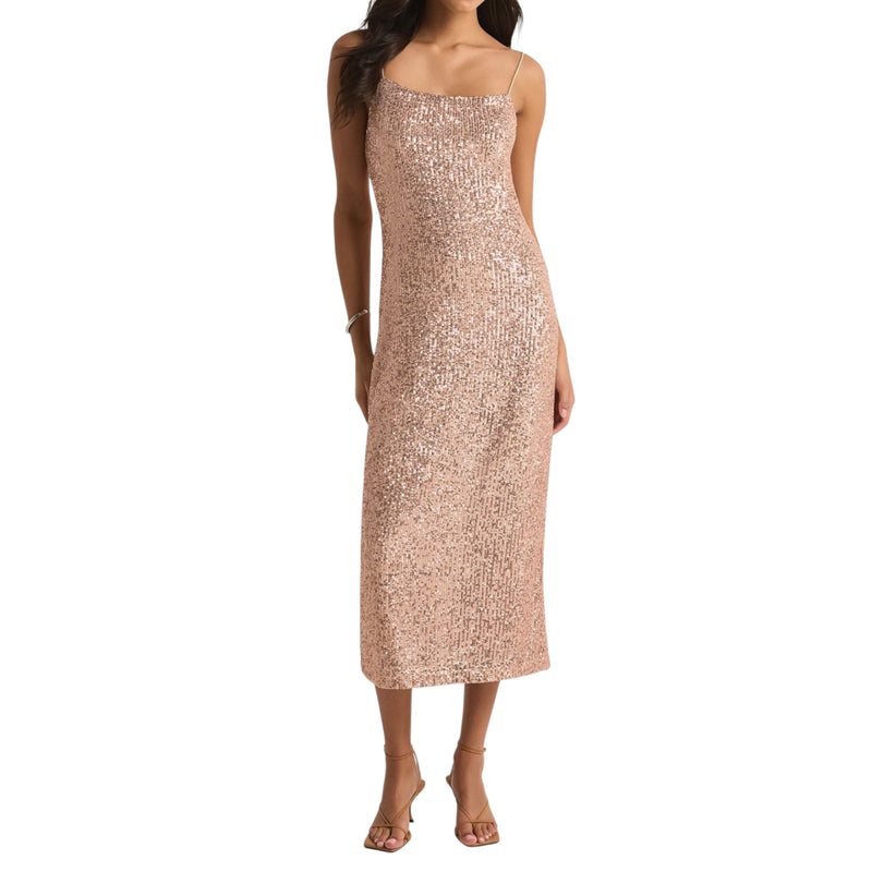 Z Supply Paulina Sequin Dress - Rose Gold