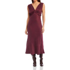 Fifteen Twenty Cierra Ruffle Detail Midi Dress - Wine