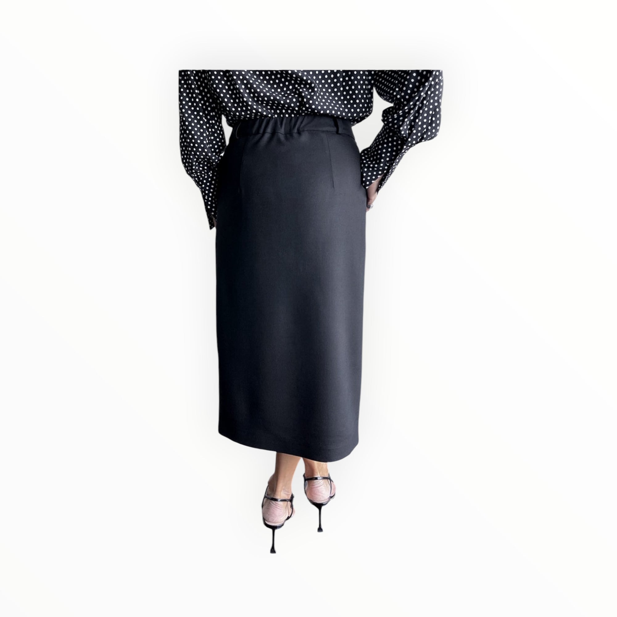 CRIDA Orio Pencil Wool Skirt - Black