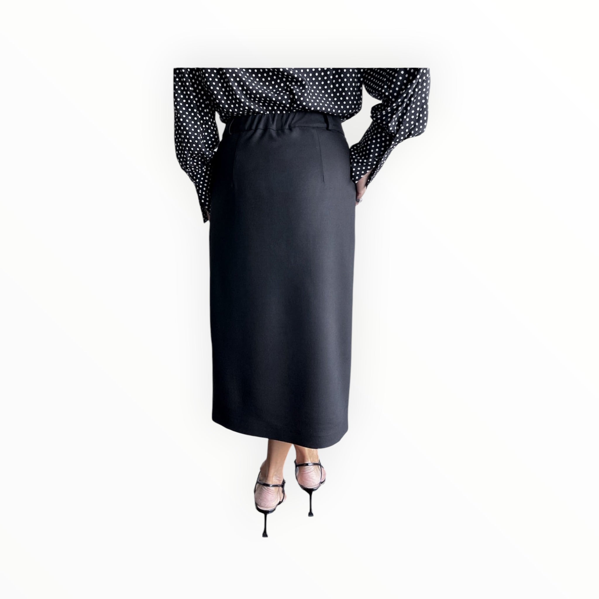 CRIDA Orio Pencil Wool Skirt - Black