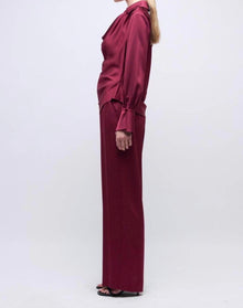 SIMKHAI Symone Satin Top - Cranberry