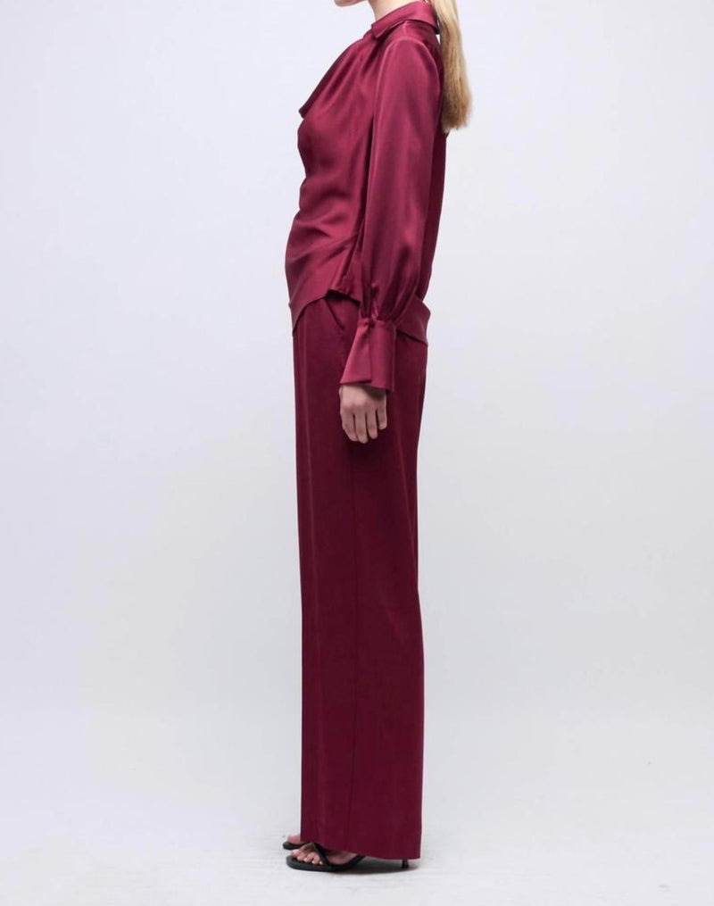 SIMKHAI Symone Satin Top - Cranberry