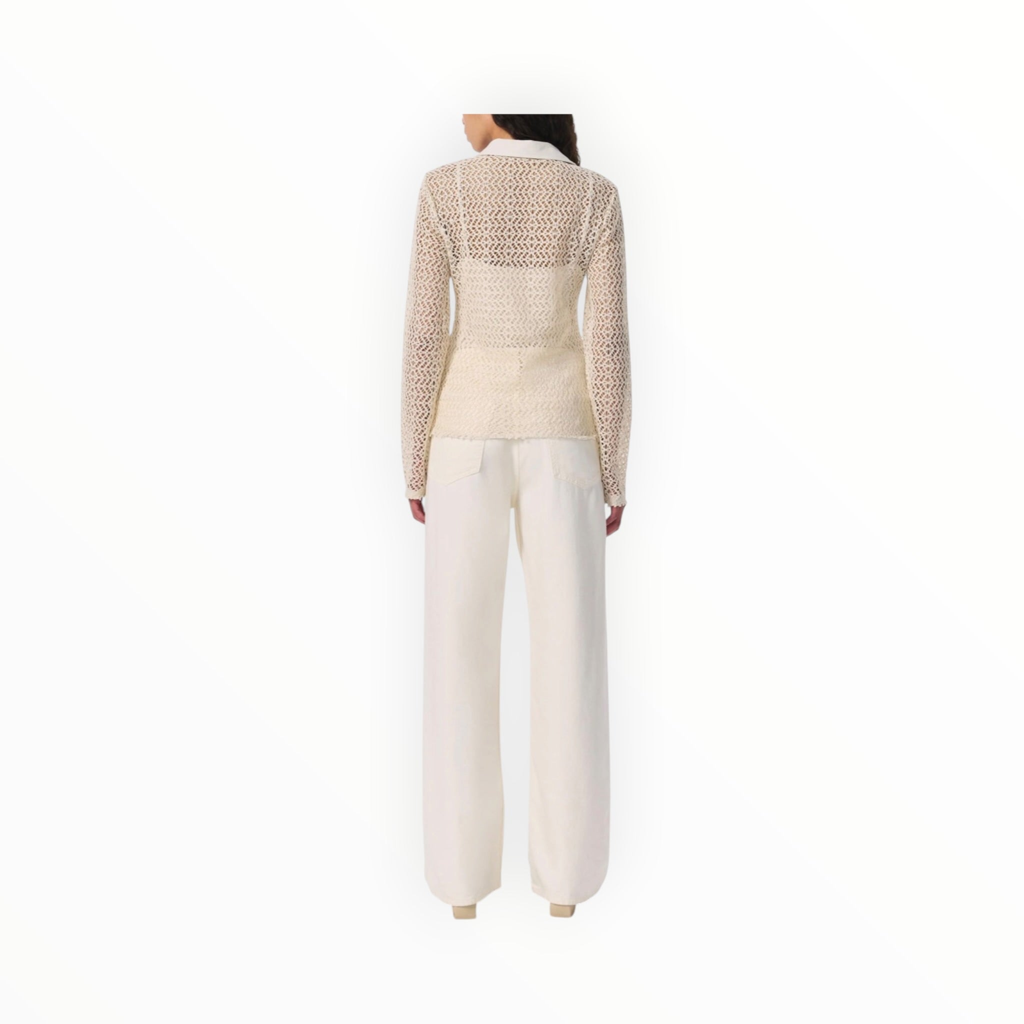 rag & bone Liv Mesh LS Polo - Turtle Dove