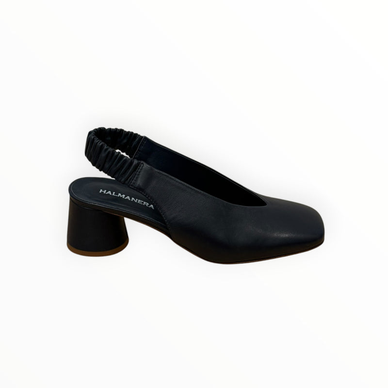 Halmanera Cala 63 Leather Slingback - Navy