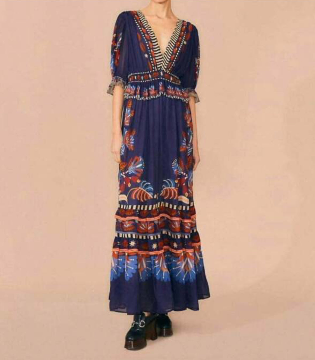 FARM Rio Nature Beauty Dress - Blue